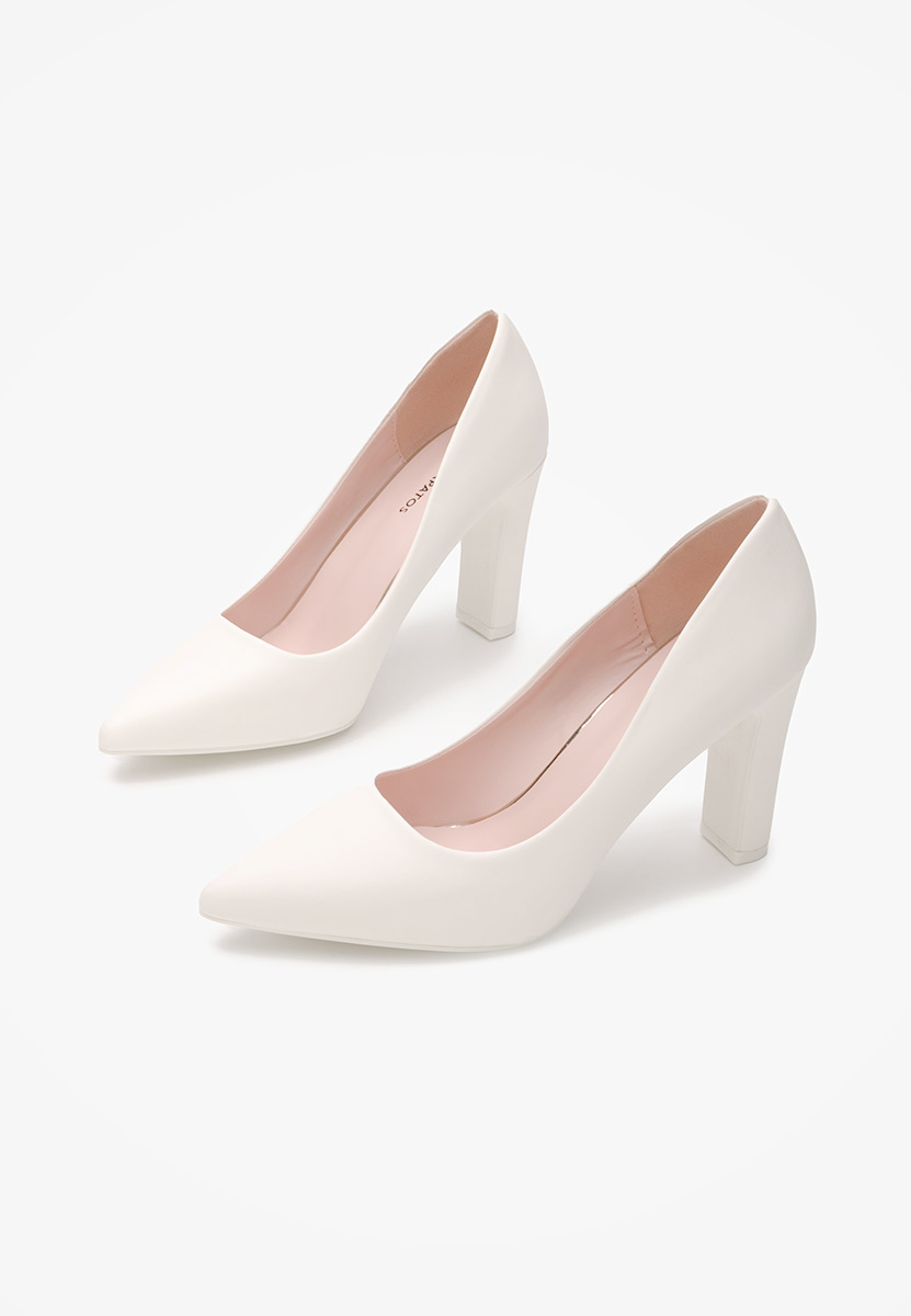 Oбувки с дебел ток Devina V3 бели