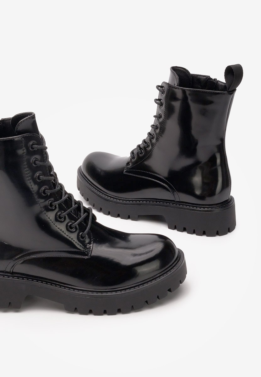 Дамски Боти с връзки Sarissa черни