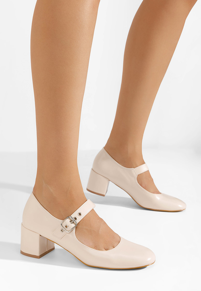 Oбувки с дебел ток Milady бежов