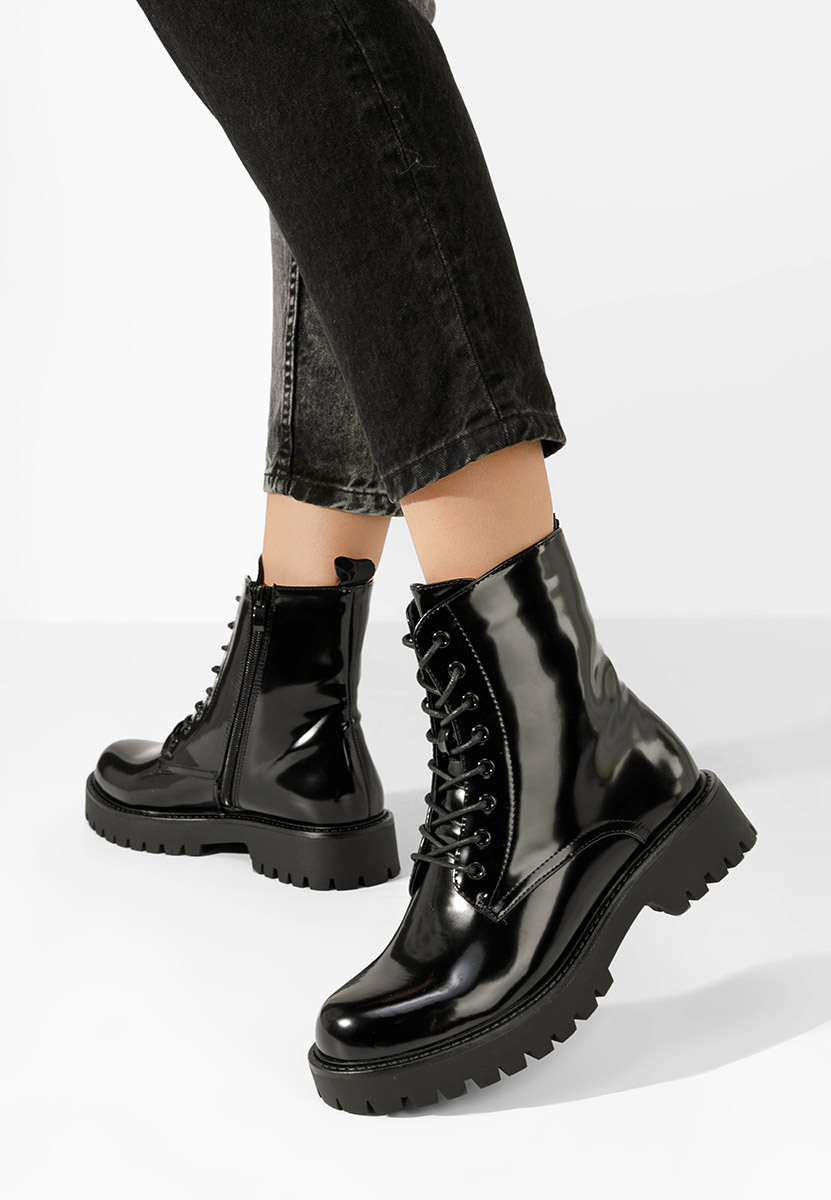 Дамски Боти с връзки Sarissa черни