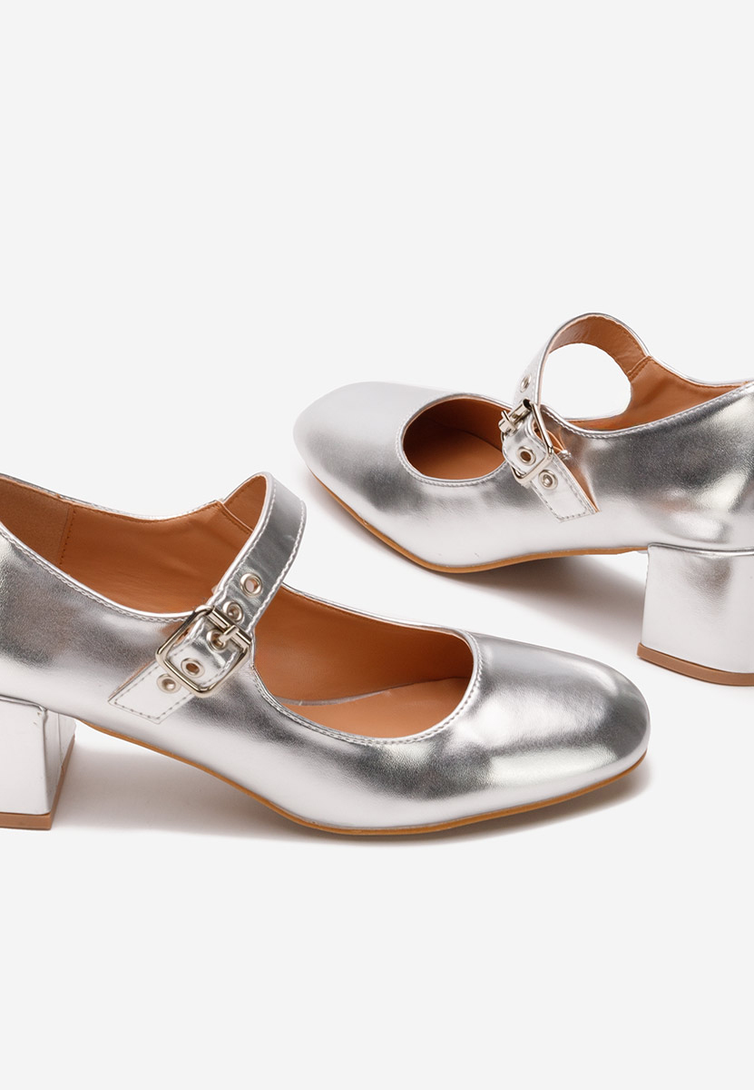 Oбувки с дебел ток Milady сив