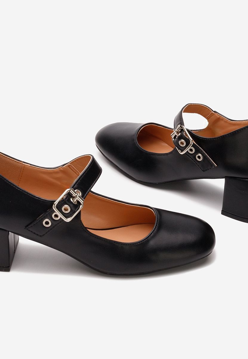 Oбувки с дебел ток Milady черни