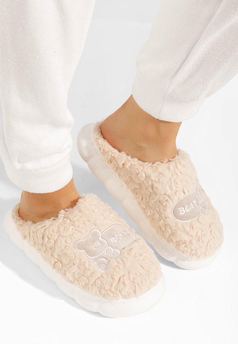 Дамски чехли Tiena бежов