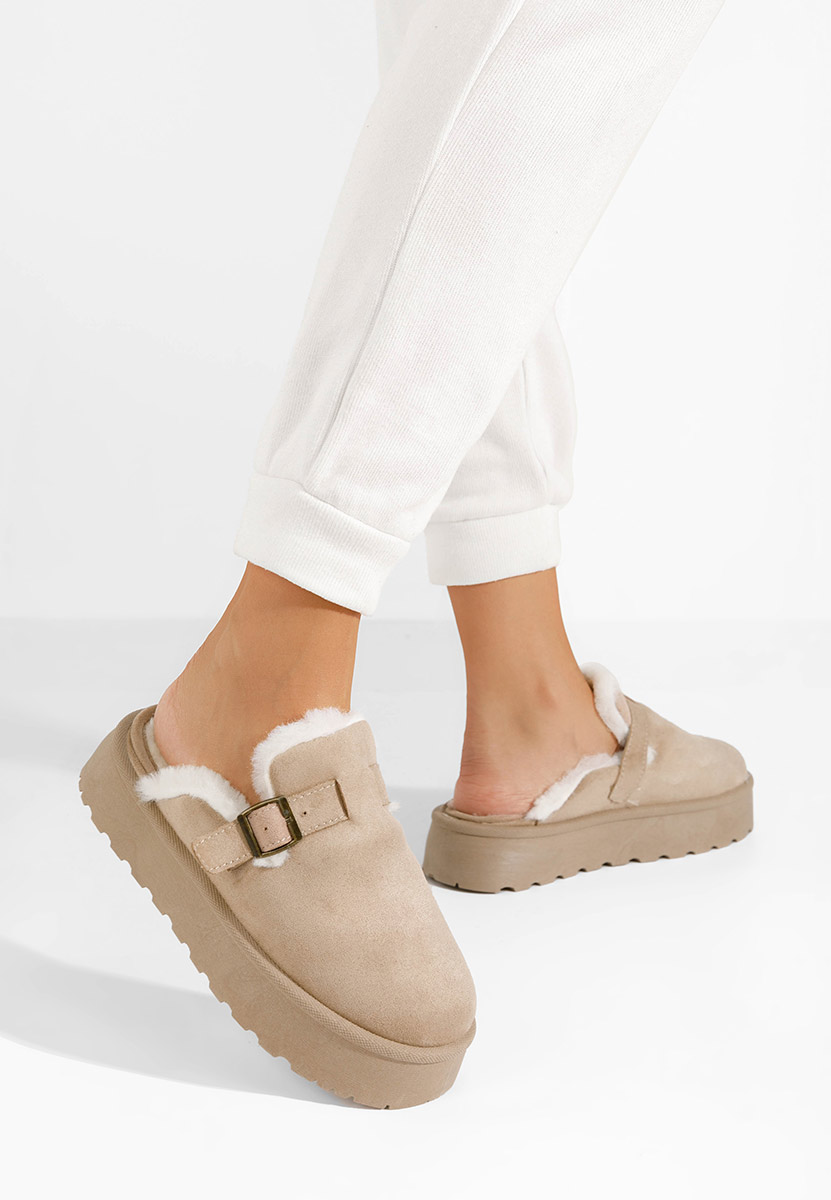 дамски домашни чехли Aselda каки