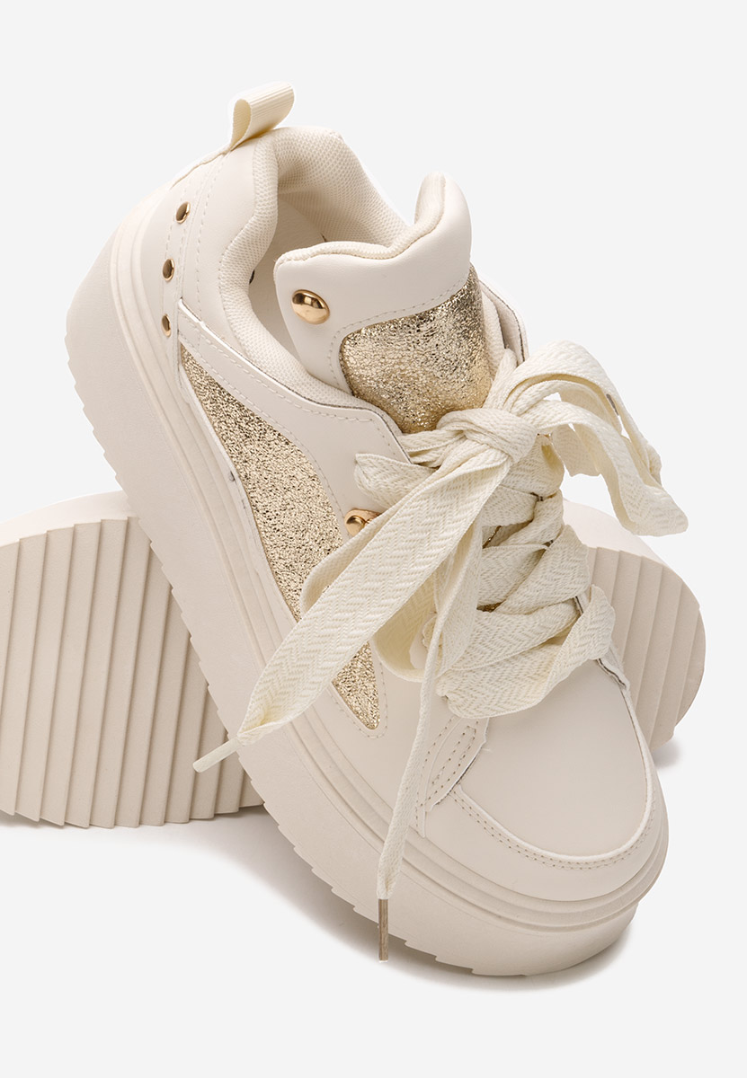 Cникърси на платформа Litene бежов