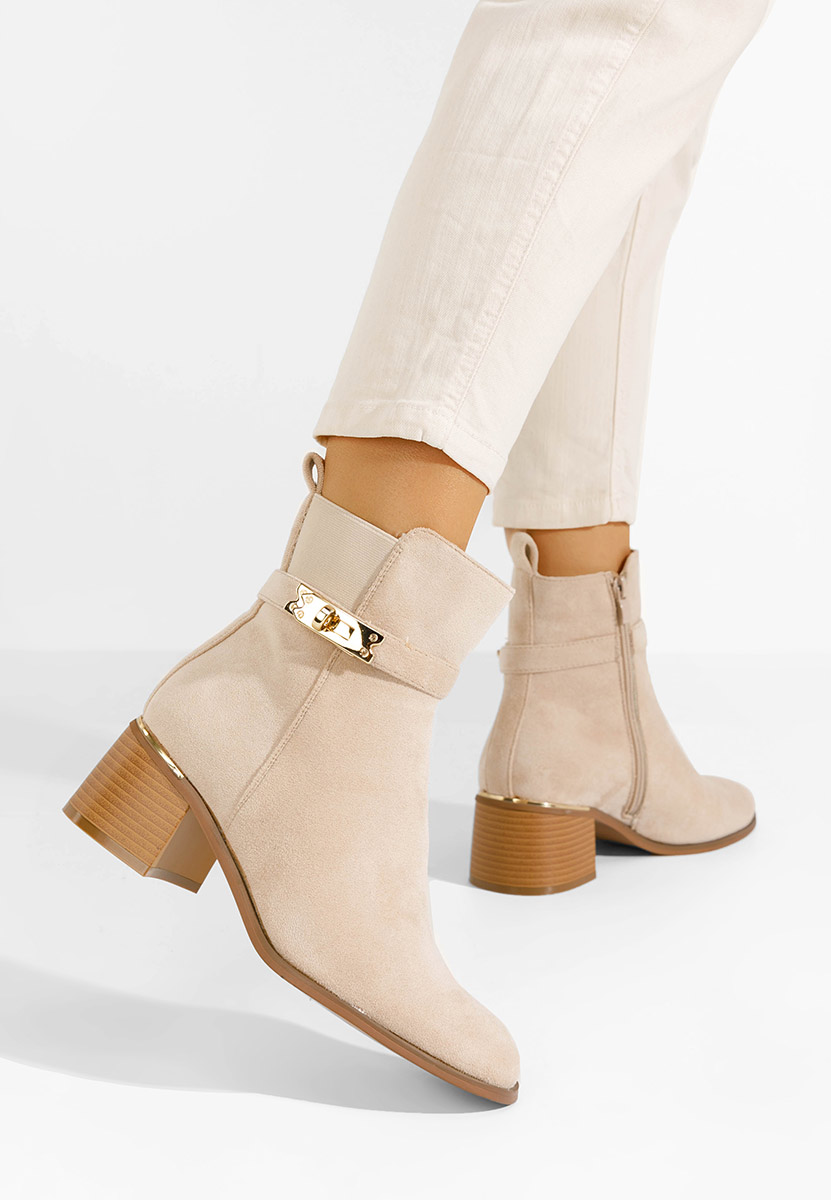 Боти на дебел ток Jessica бежов