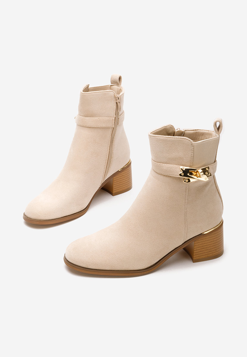 Боти на дебел ток Jessica бежов