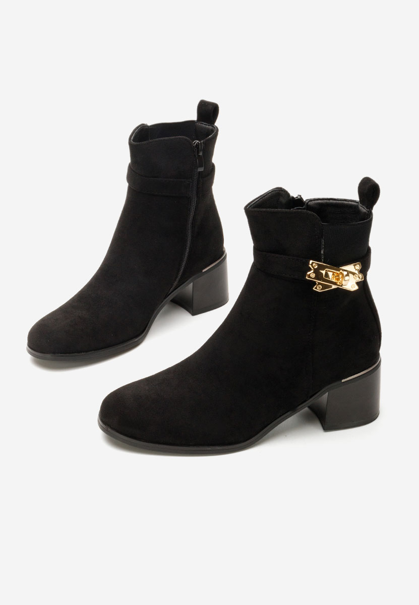 Боти на дебел ток Jessica черен