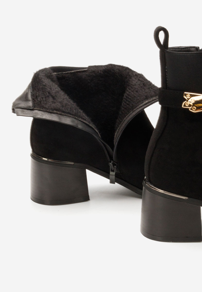 Боти на дебел ток Jessica черен