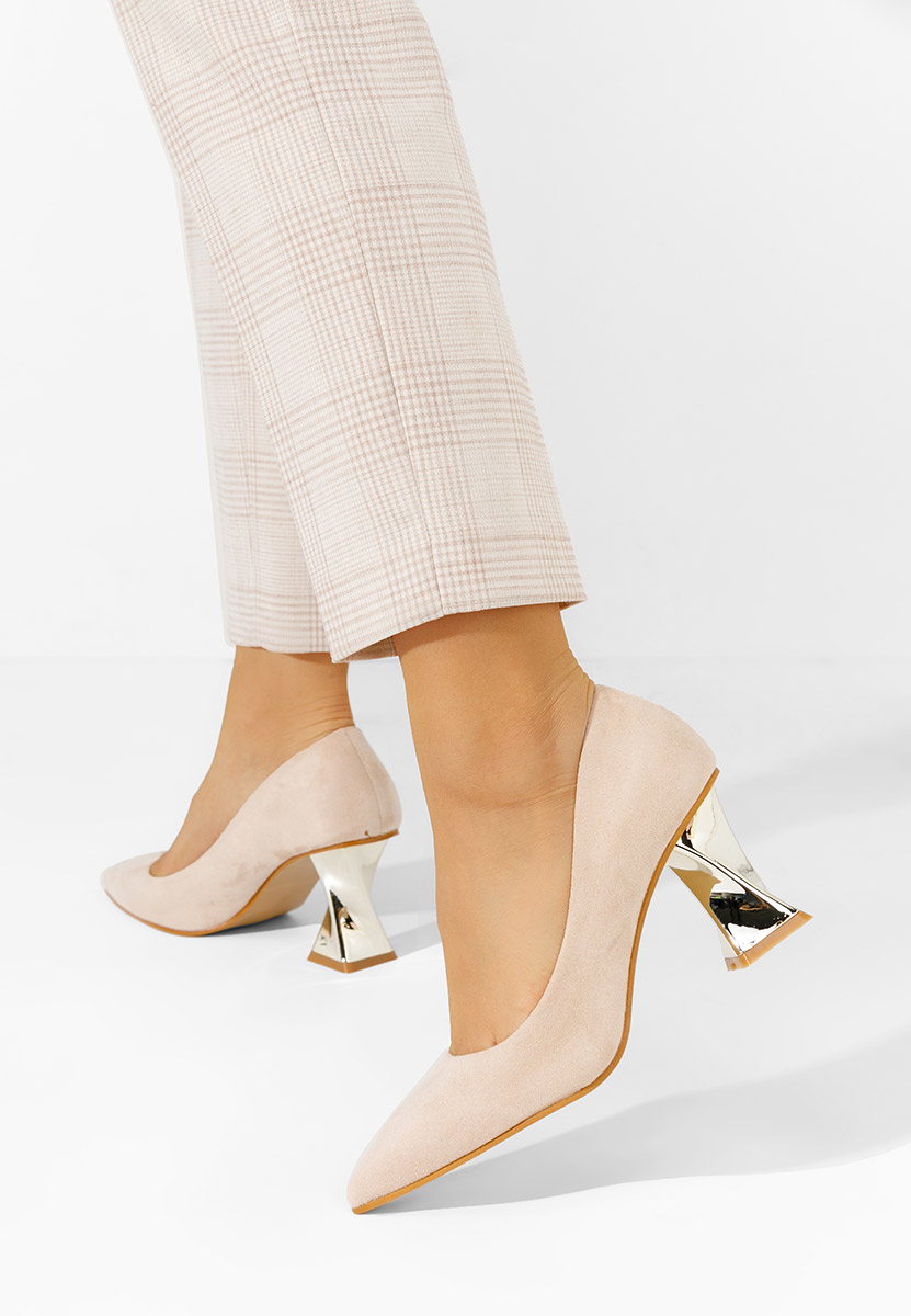 Oбувки на ток Rociana V2 бежов