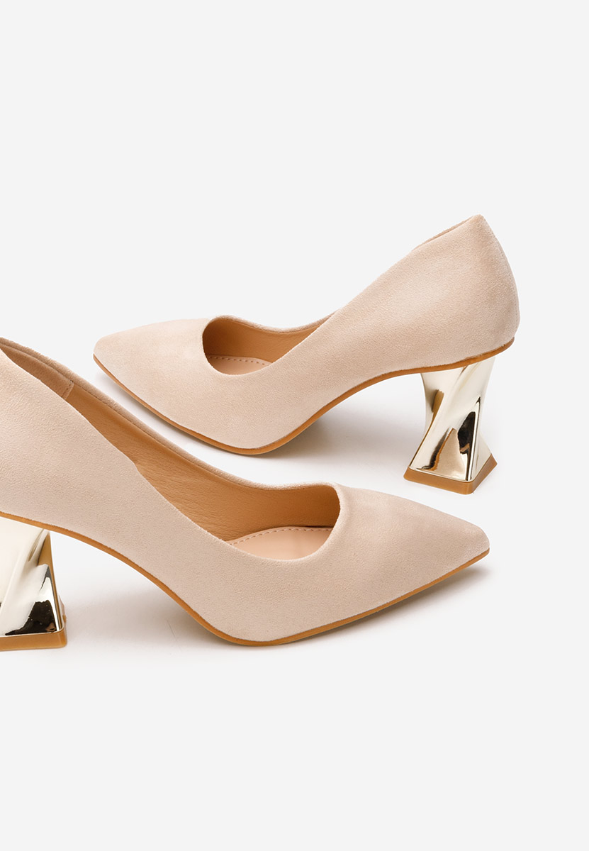 Oбувки на ток Rociana V2 бежов