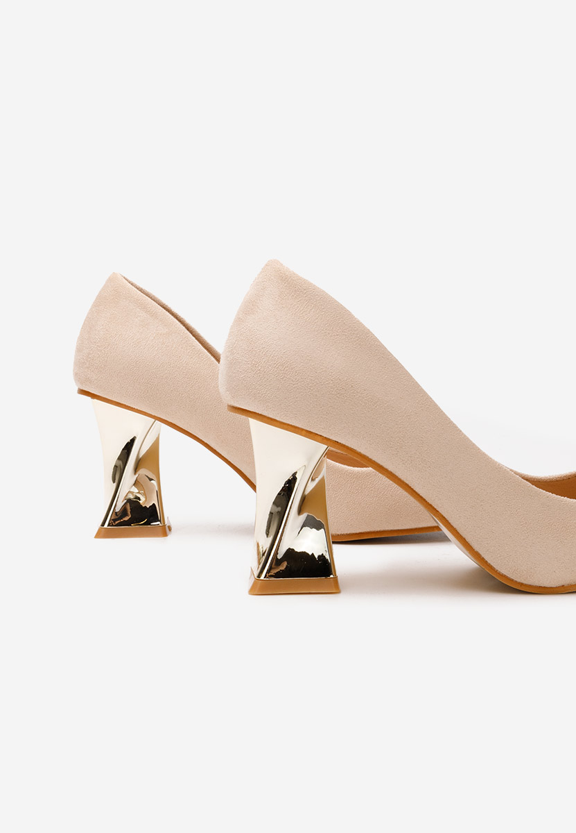 Oбувки на ток Rociana V2 бежов