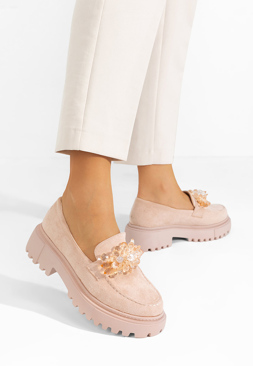 Дамски мокасини Amilla бежов