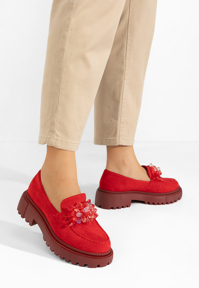 Дамски мокасини Amilla червен