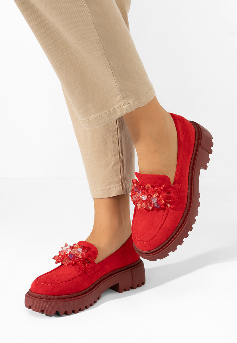 Дамски мокасини Amilla червен