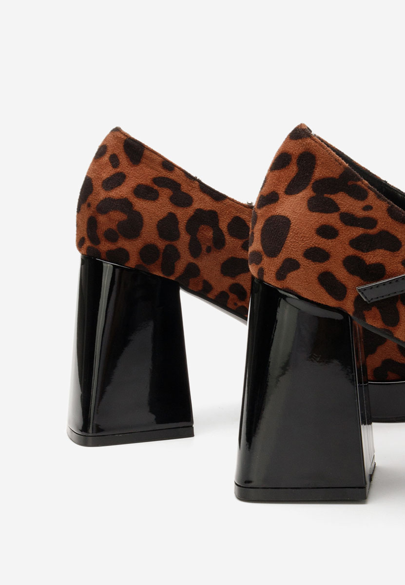 Oбувки с дебел ток Elany леопарди