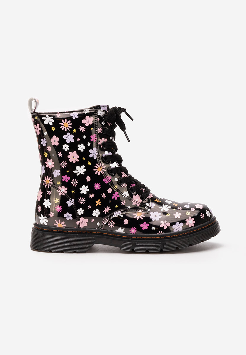 Боти момичета Flowers черен