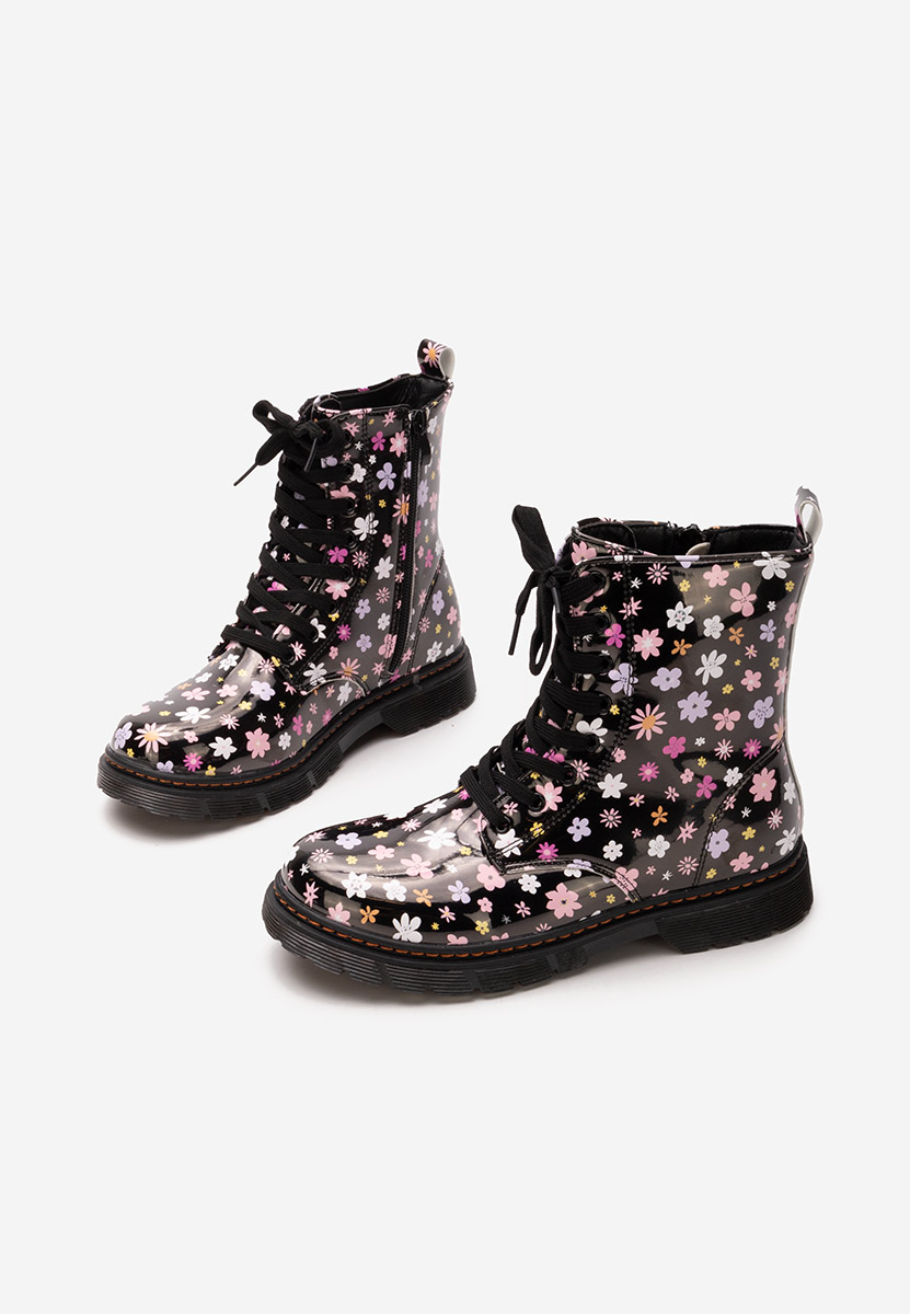 Боти момичета Flowers черен