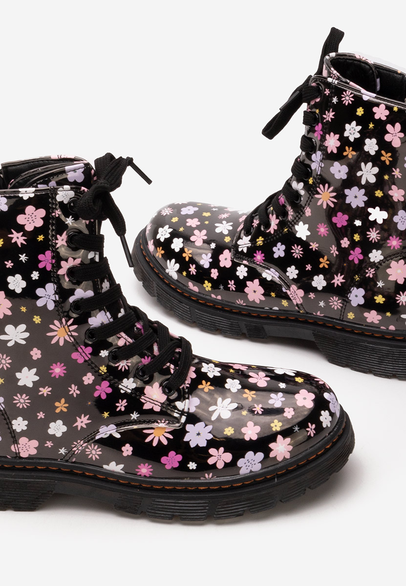 Боти момичета Flowers черен