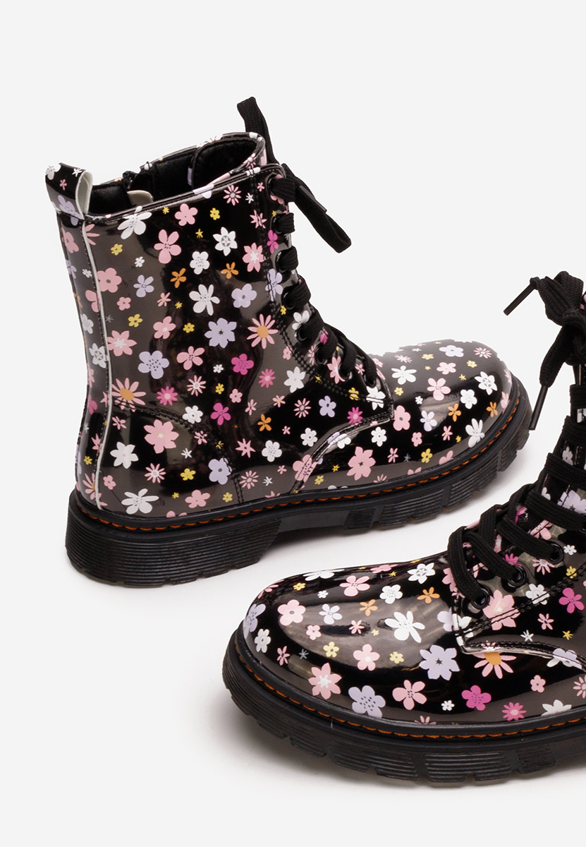 Боти момичета Flowers черен