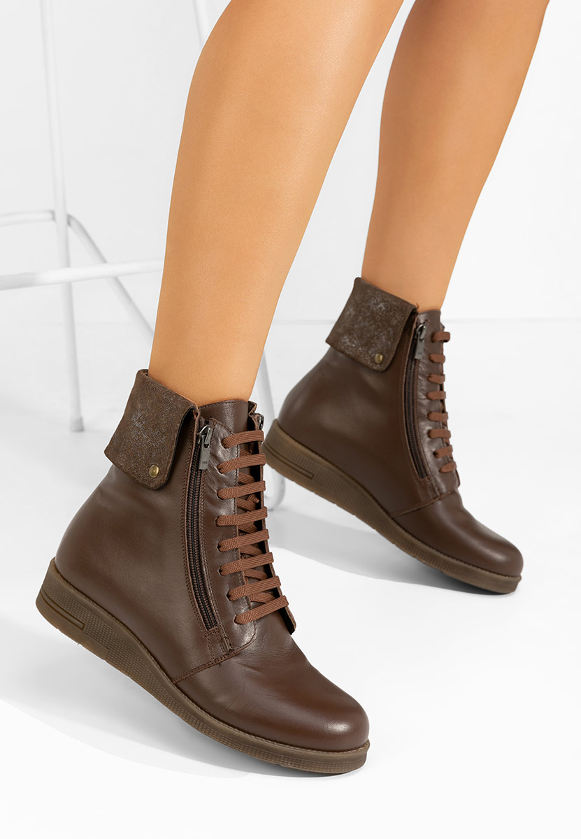 Боти естествена кожа Monserrate кафяв