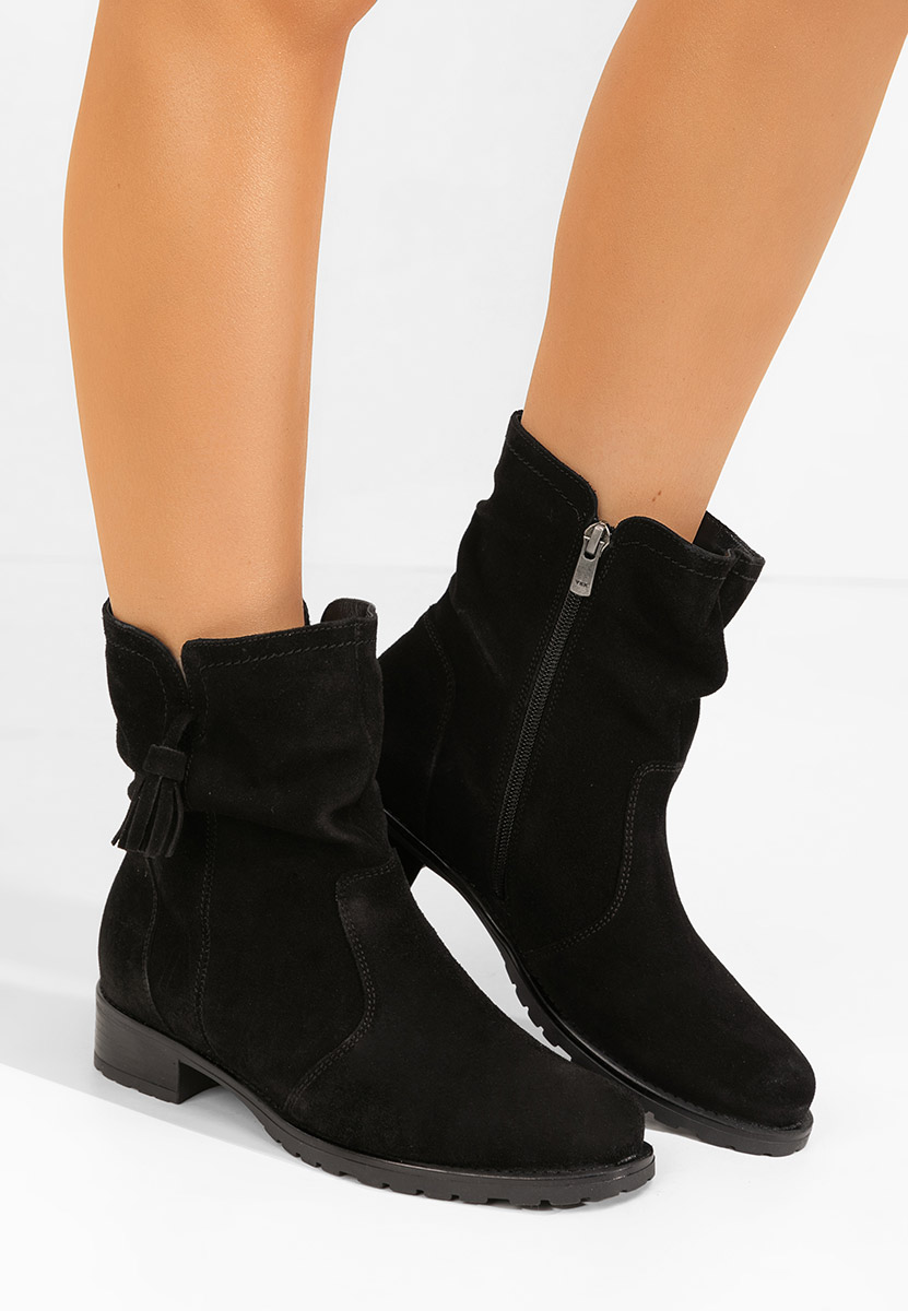 Боти естествена кожа Cristine V2 черен