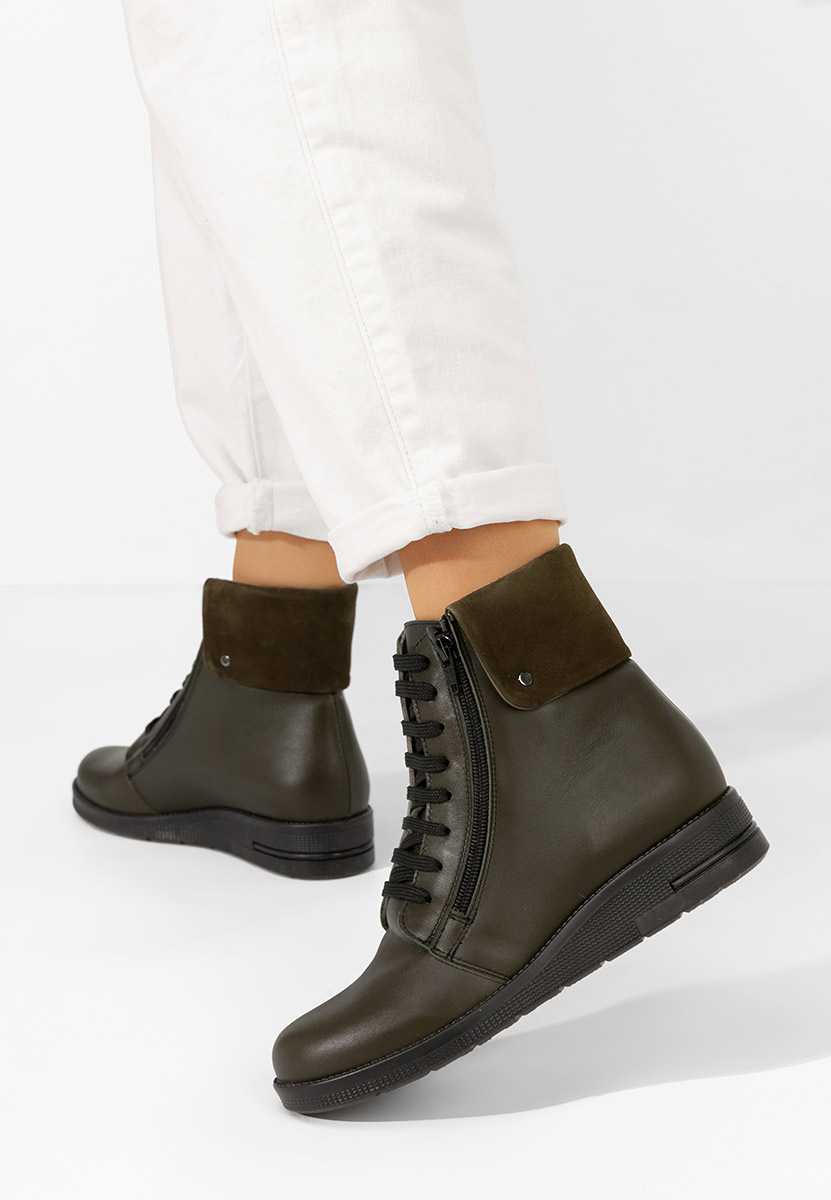 Боти естествена кожа Monserrate каки