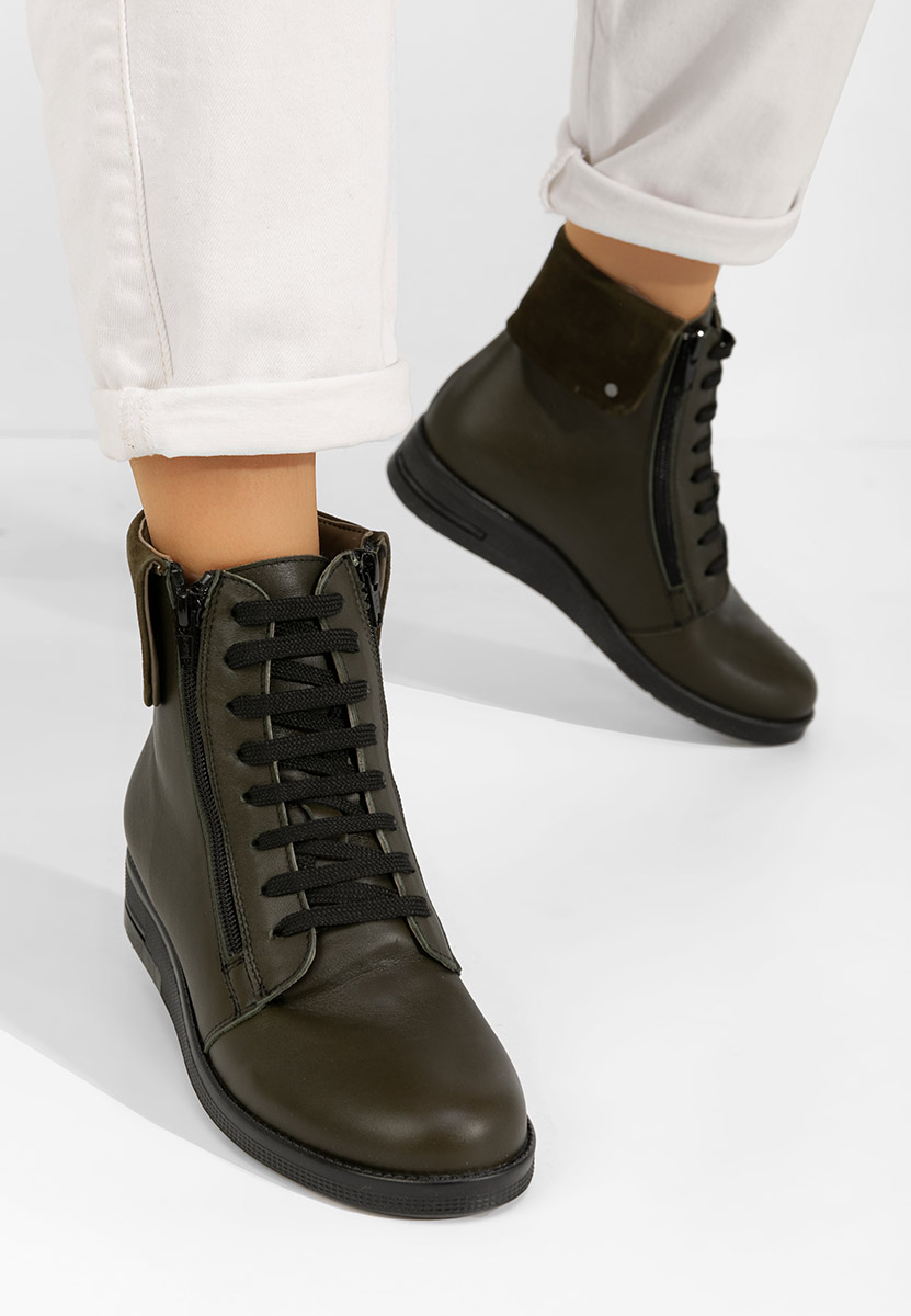 Боти естествена кожа Monserrate каки