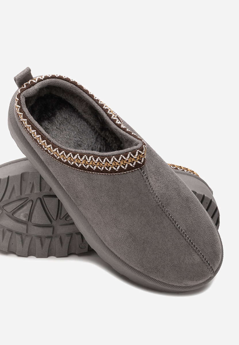 дамски чехли на платформа Comfy сив