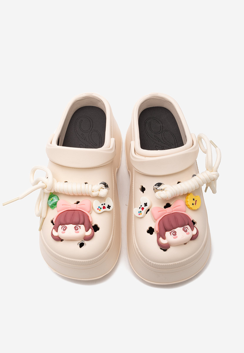 дамски чехли на платформа Sheryl бежов