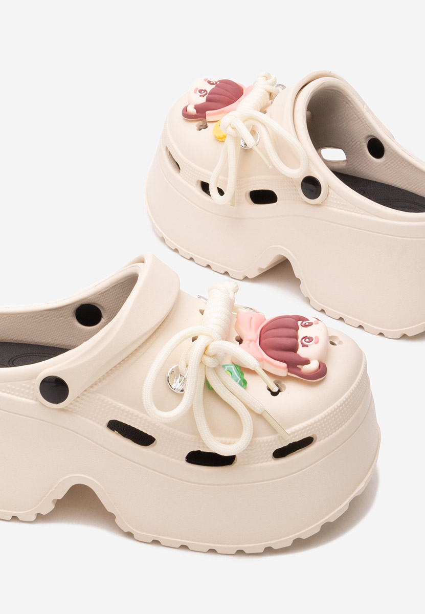 дамски чехли на платформа Sheryl бежов