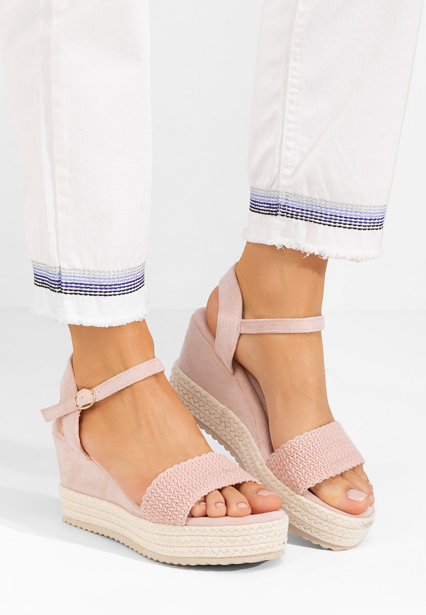 Сандали на платформа Debbi розов