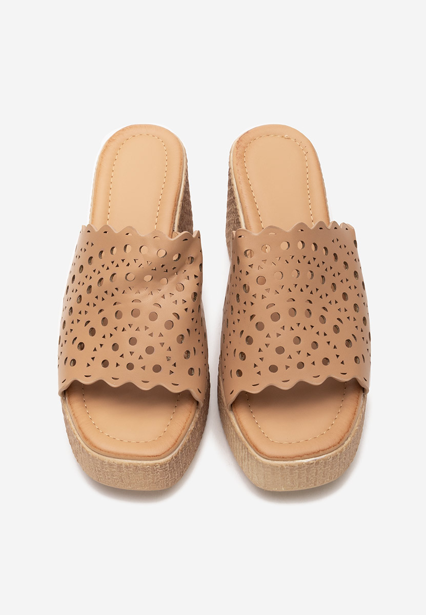 Чехли на платформа Wanita каки