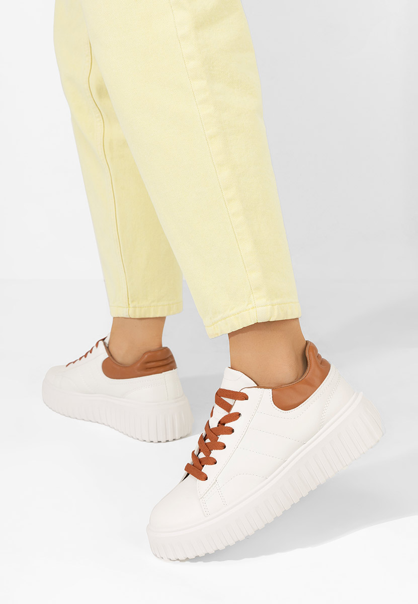 Cникърси на платформа Raula бели