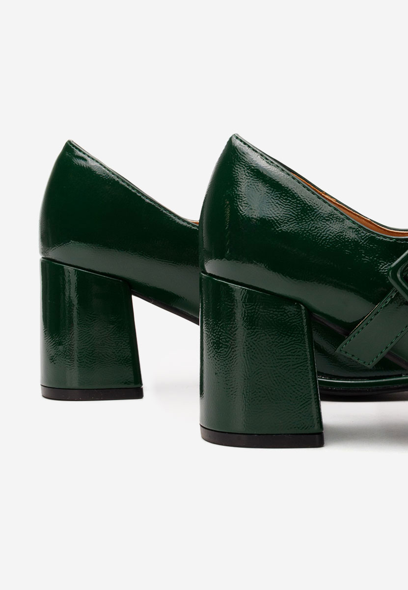 Oбувки с дебел ток Terresa зелен