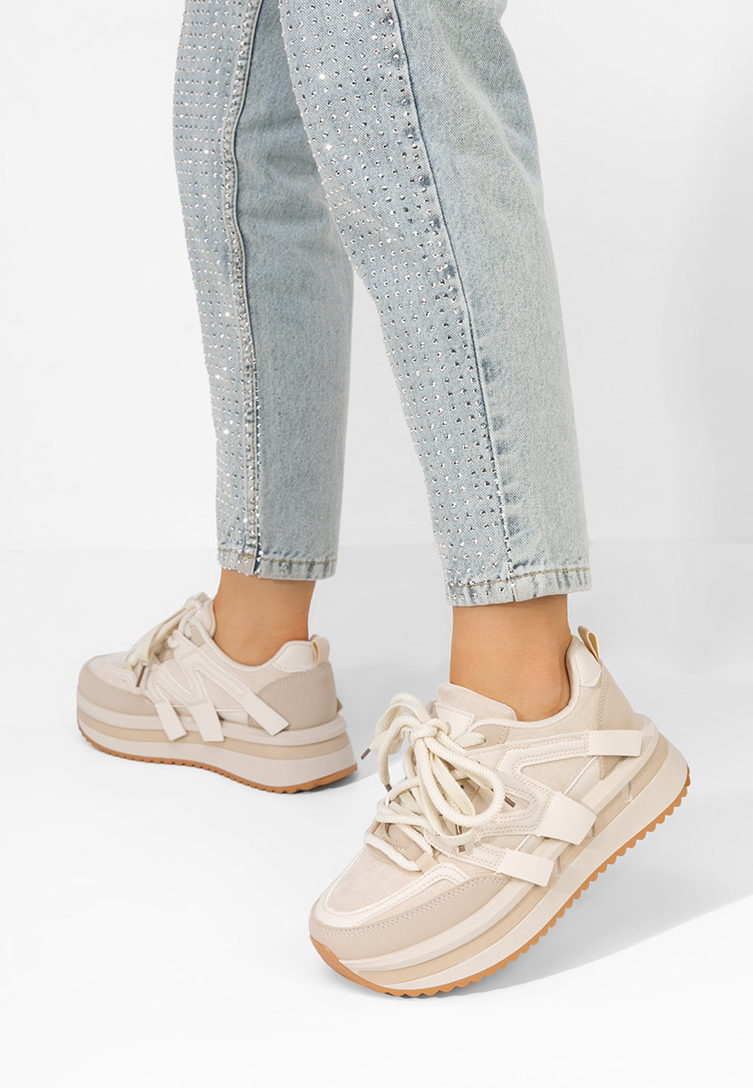 Cникърси на платформа Pannyssa бежов