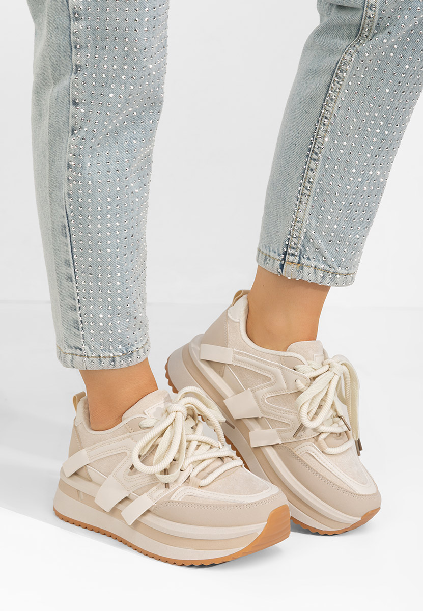 Cникърси на платформа Pannyssa бежов