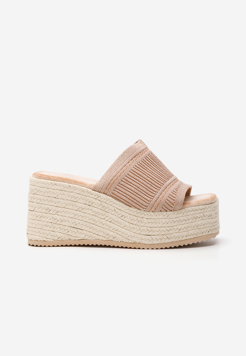 дамски чехли на платформа Yessenia каки