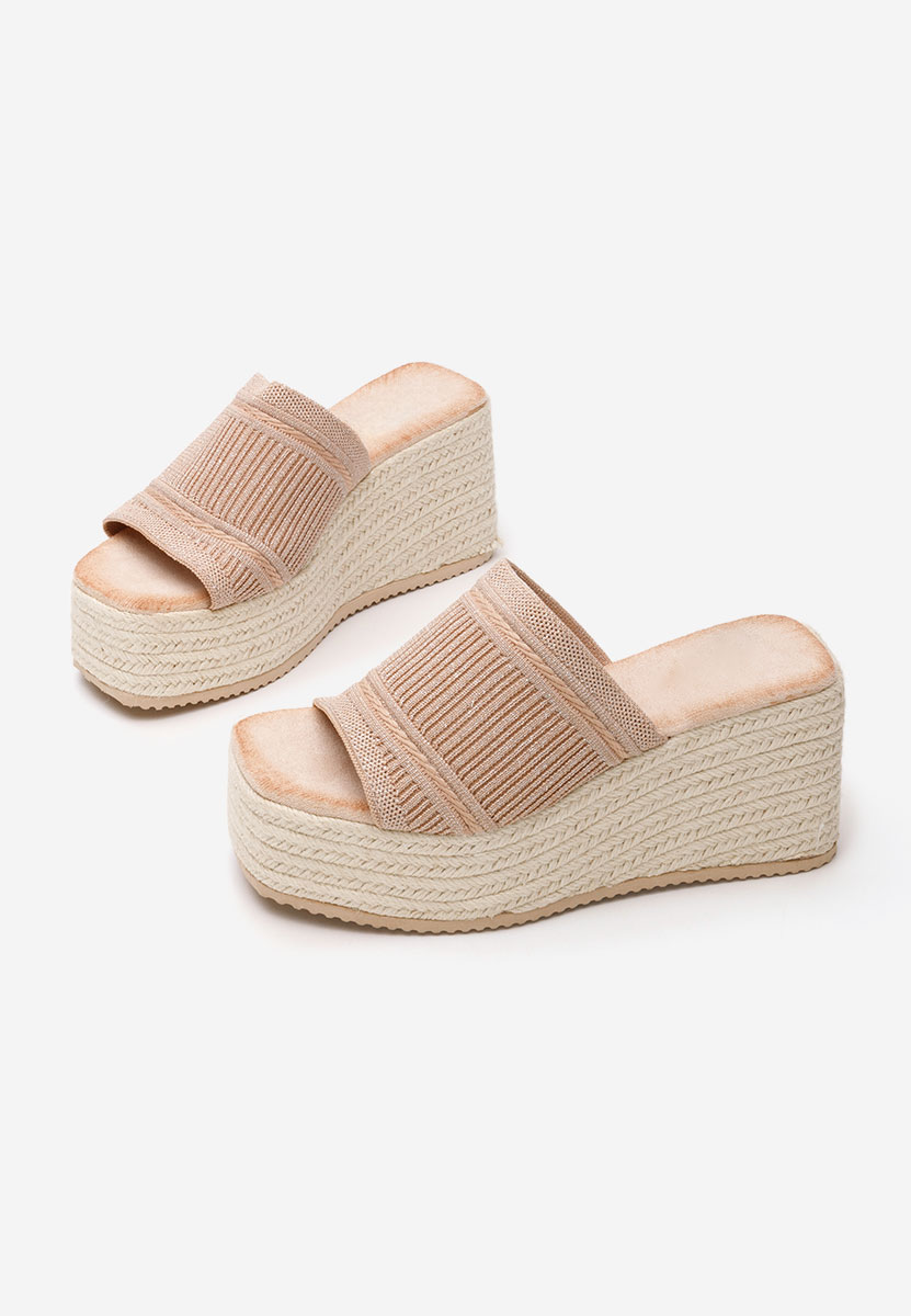 дамски чехли на платформа Yessenia каки