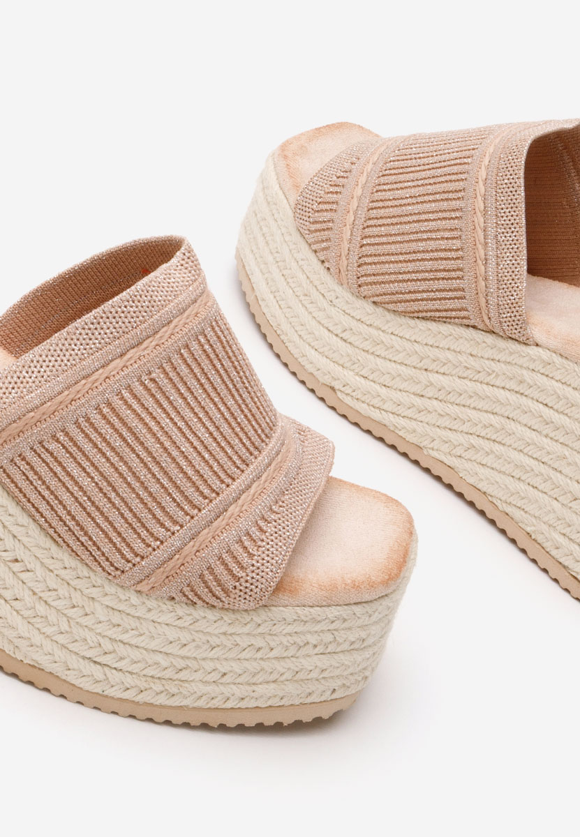 дамски чехли на платформа Yessenia каки