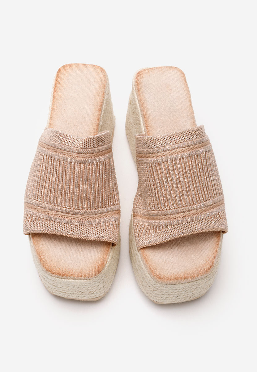 дамски чехли на платформа Yessenia каки