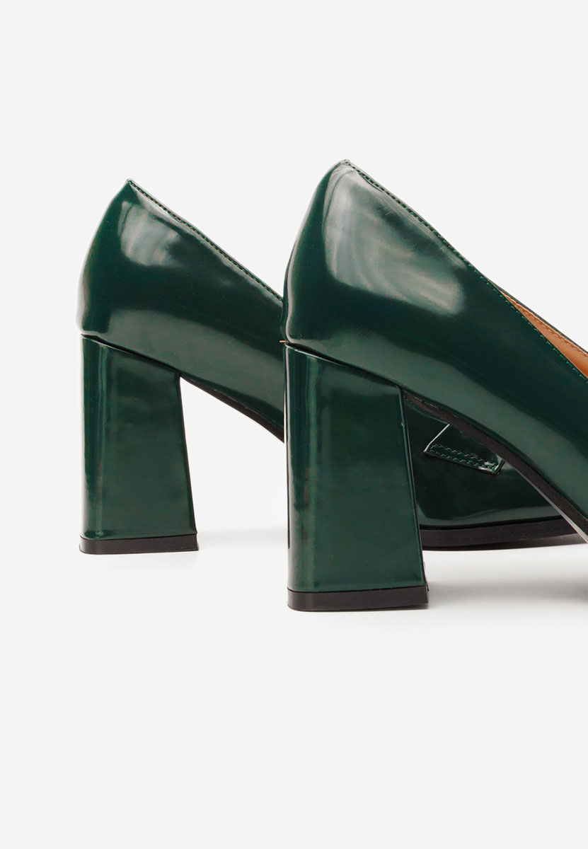 Дамски мокасини на ток Noriana зелен