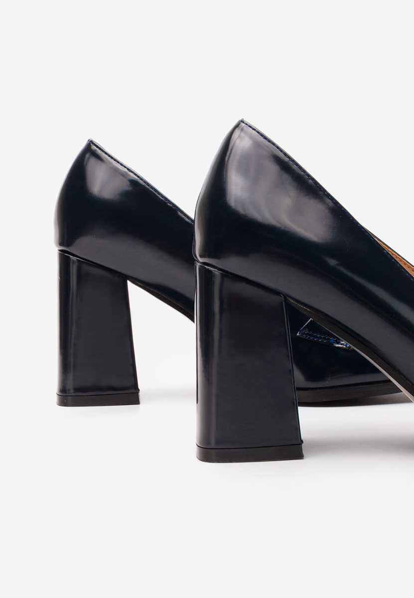 Дамски мокасини на ток Noriana военно син