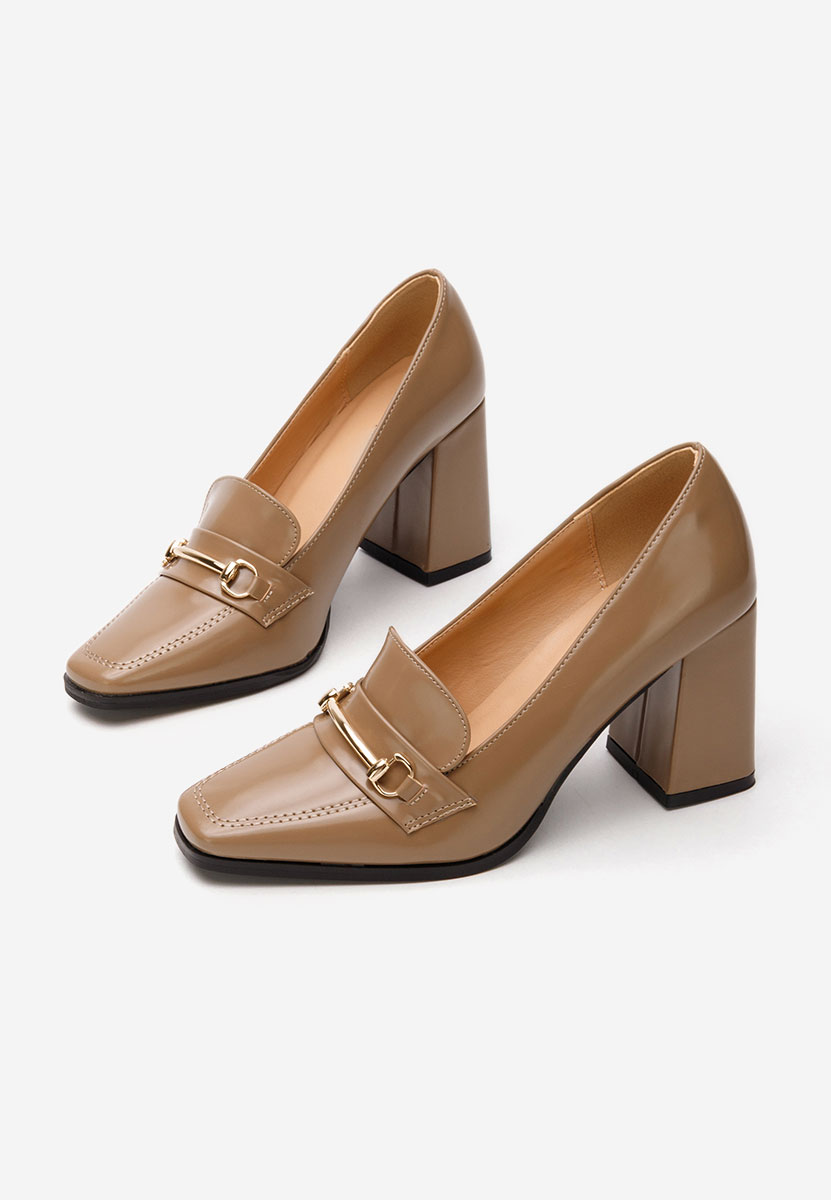 Дамски мокасини на ток Noriana каки