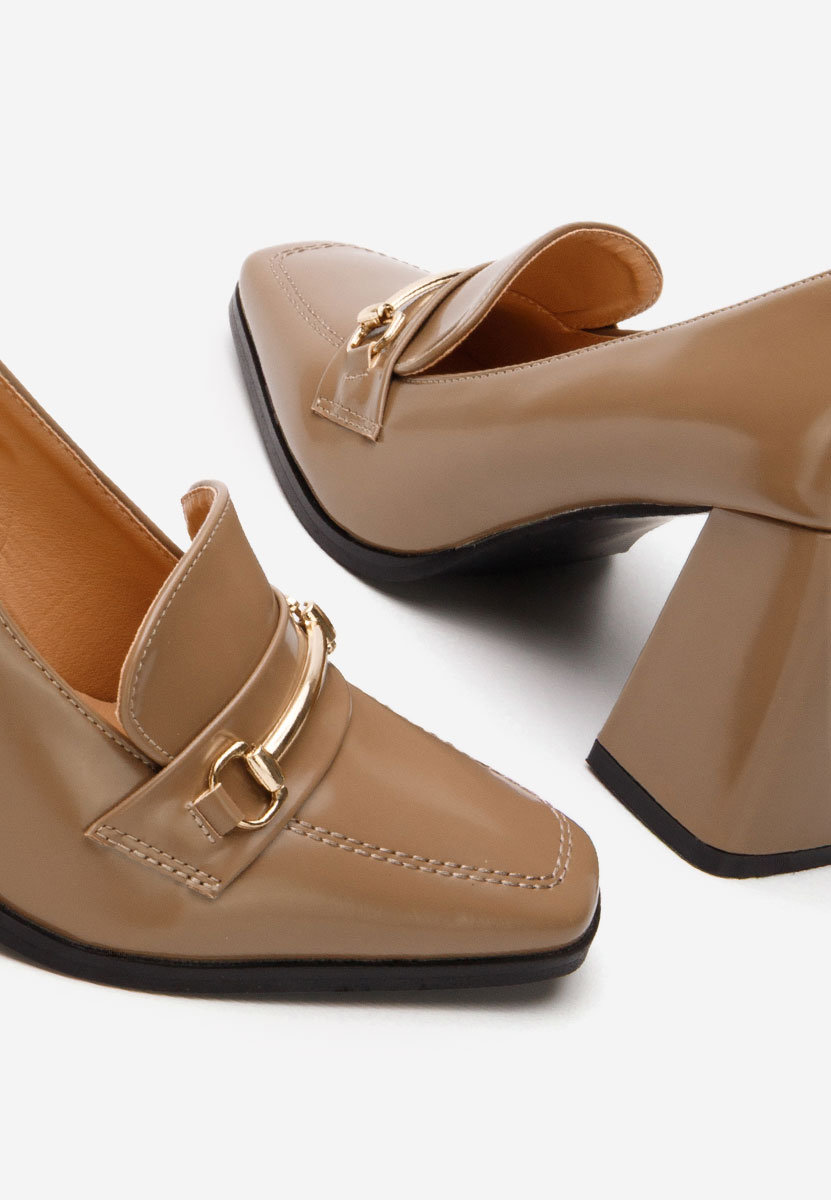 Дамски мокасини на ток Noriana каки