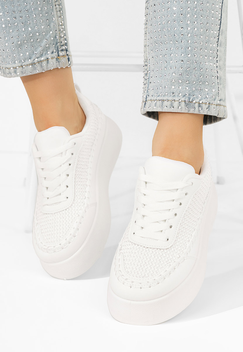 Cникърси на платформа Cecila бели