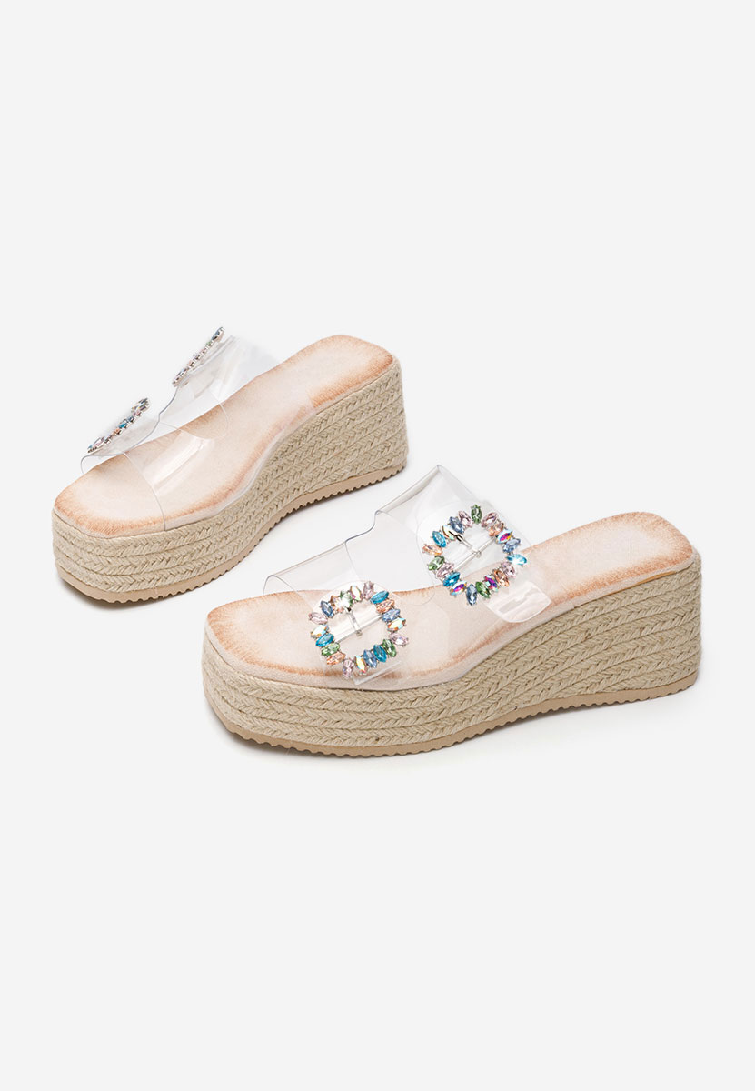 дамски чехли на платформа Lakeshia бежов