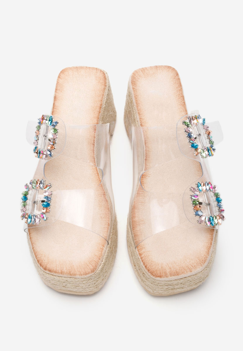 дамски чехли на платформа Lakeshia бежов