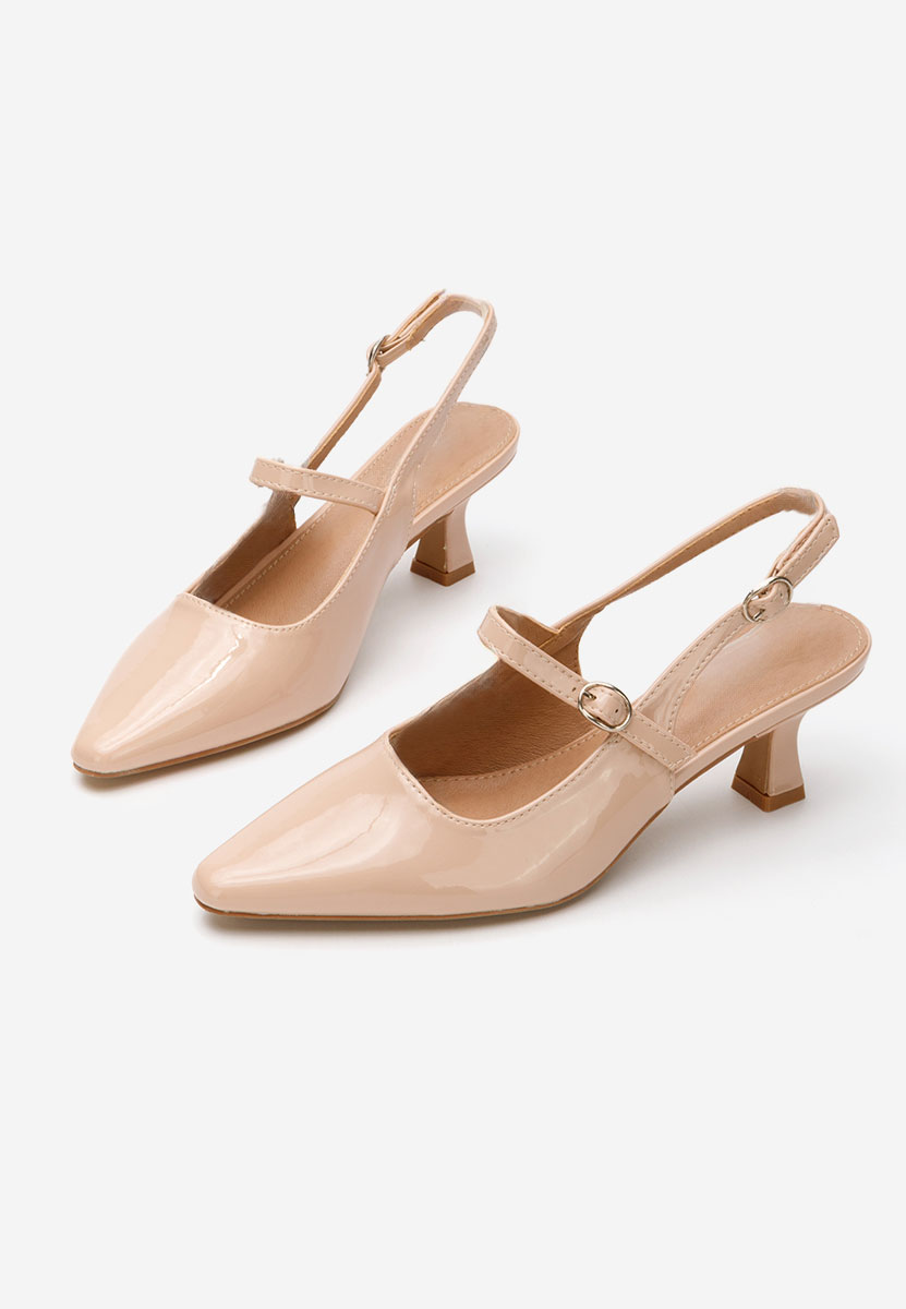 Обувки на ток Matylda бежов