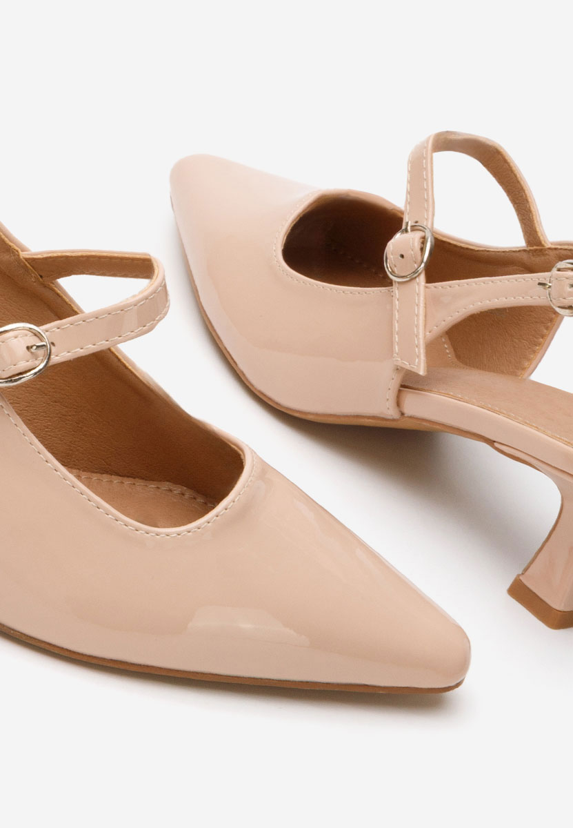 Обувки на ток Matylda бежов